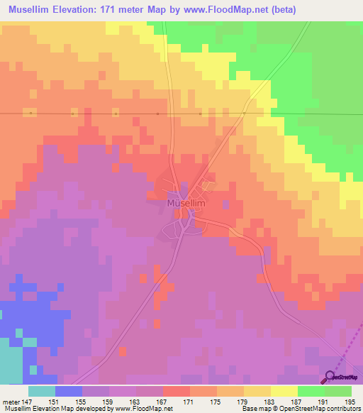 Musellim,Turkey Elevation Map