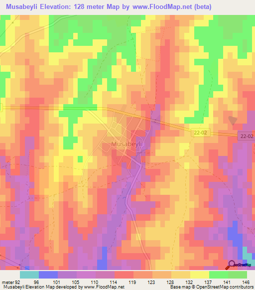 Musabeyli,Turkey Elevation Map