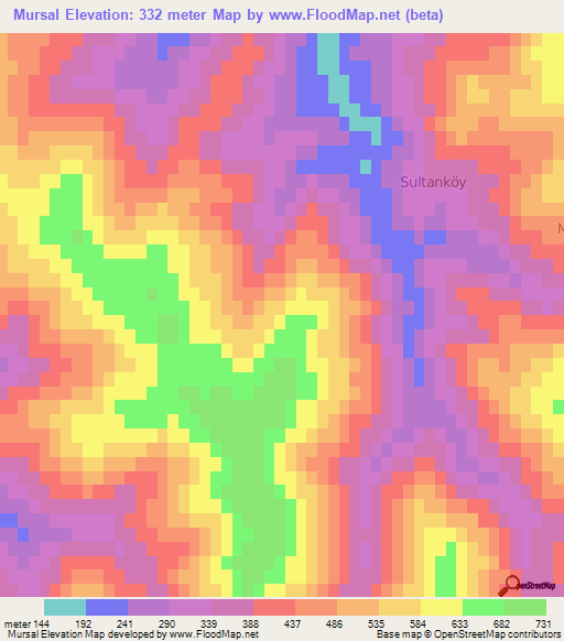 Mursal,Turkey Elevation Map