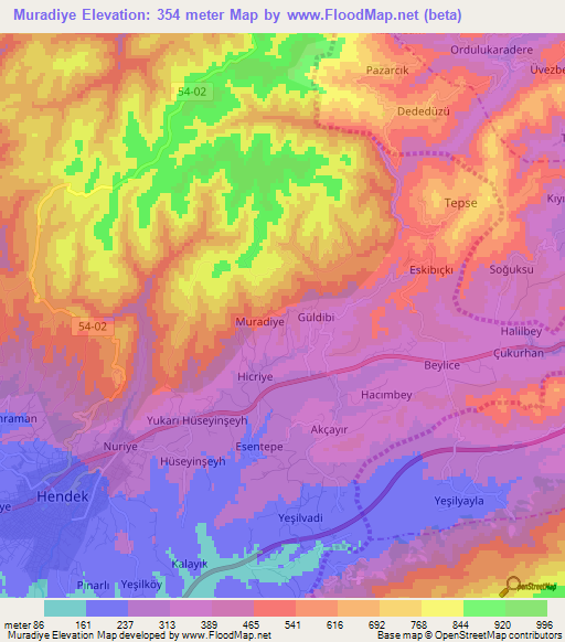 Muradiye,Turkey Elevation Map