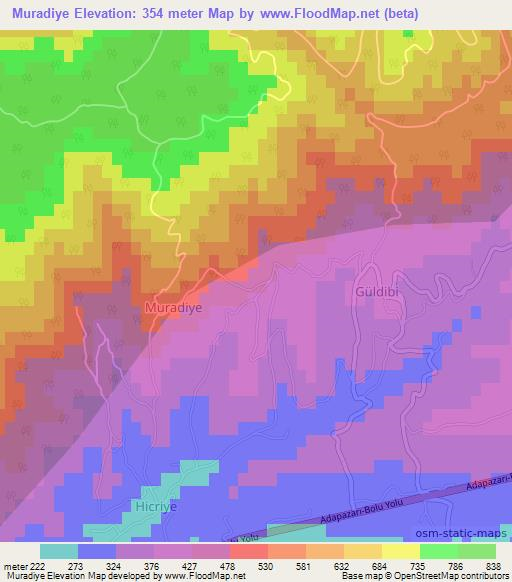 Muradiye,Turkey Elevation Map