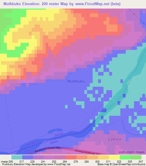 Mulkbuku,Turkey Elevation Map