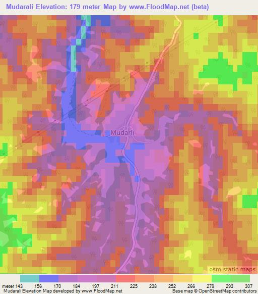 Mudarali,Turkey Elevation Map