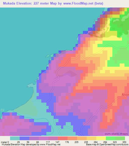 Mukada,Turkey Elevation Map