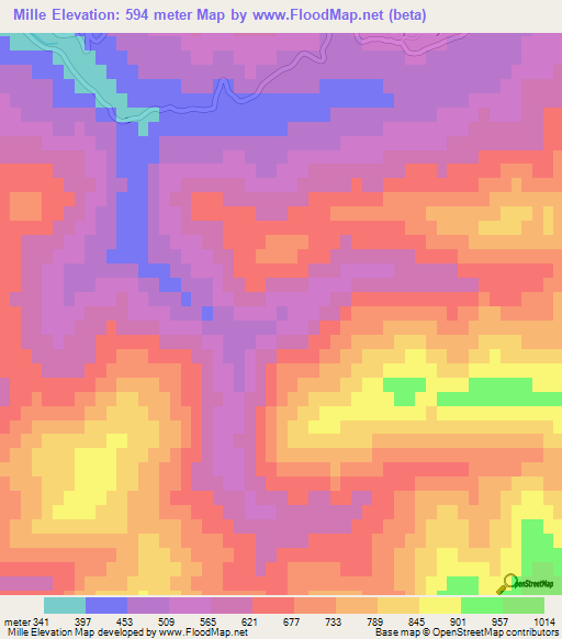 Mille,Turkey Elevation Map