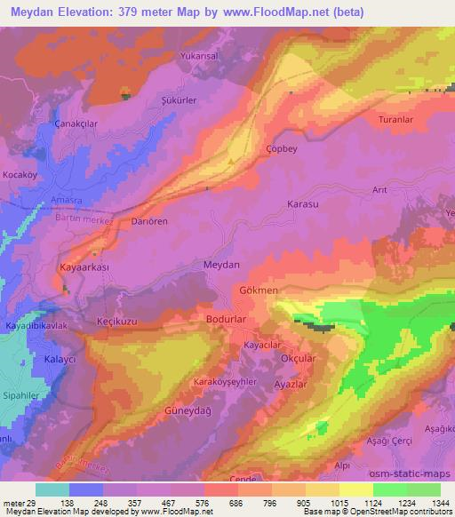 Meydan,Turkey Elevation Map