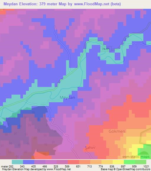 Meydan,Turkey Elevation Map