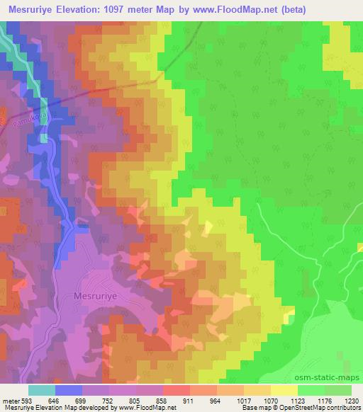 Mesruriye,Turkey Elevation Map