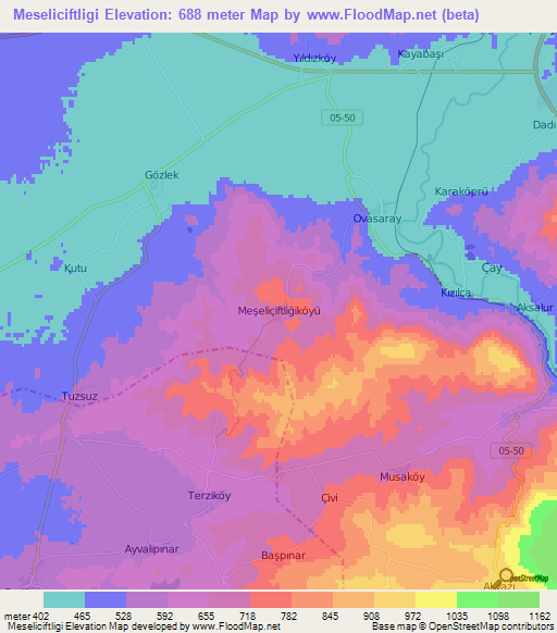Meseliciftligi,Turkey Elevation Map
