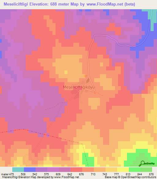 Meseliciftligi,Turkey Elevation Map