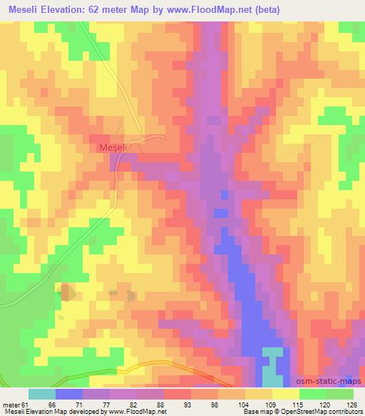 Meseli,Turkey Elevation Map