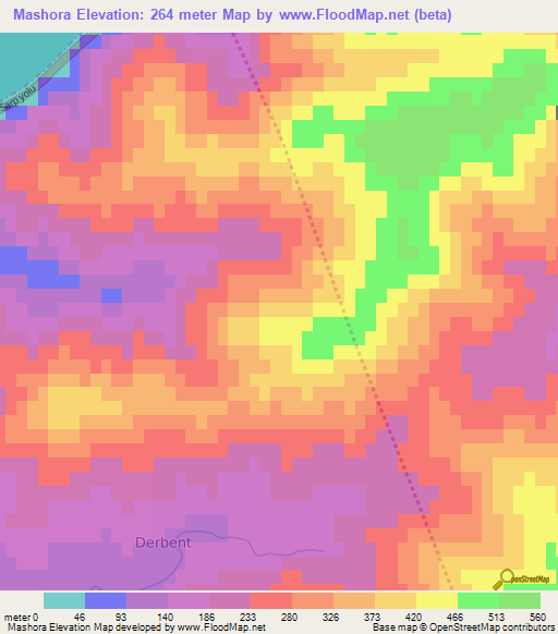 Mashora,Turkey Elevation Map