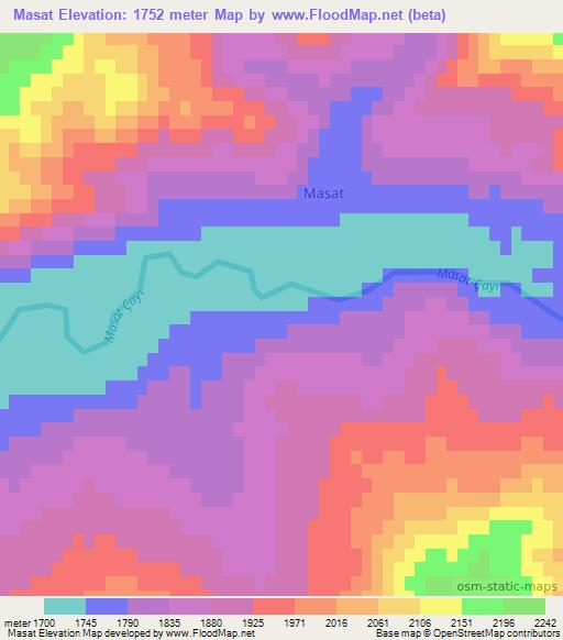 Masat,Turkey Elevation Map