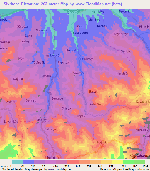 Sivritepe,Turkey Elevation Map