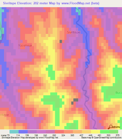 Sivritepe,Turkey Elevation Map