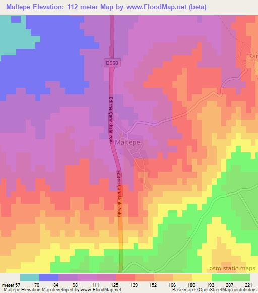 Maltepe,Turkey Elevation Map
