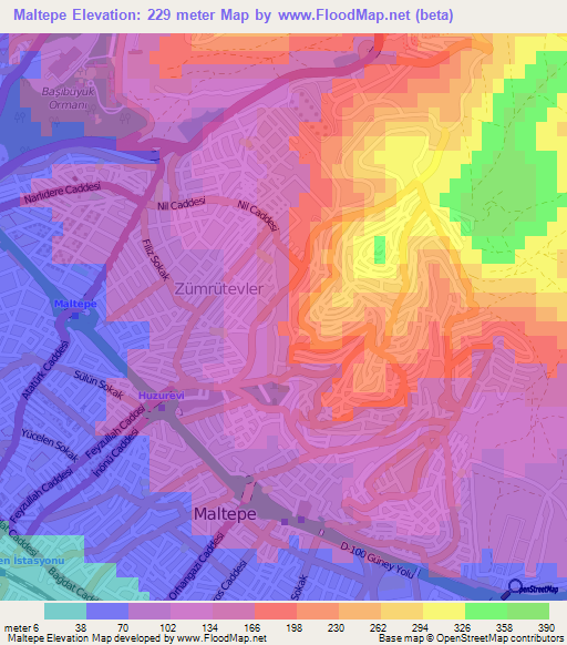 Maltepe,Turkey Elevation Map