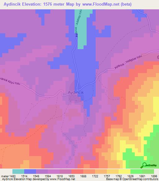 Aydincik,Turkey Elevation Map