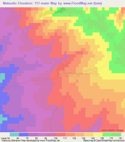 Maksutlu,Turkey Elevation Map