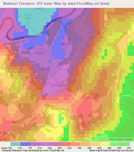 Makaraci,Turkey Elevation Map