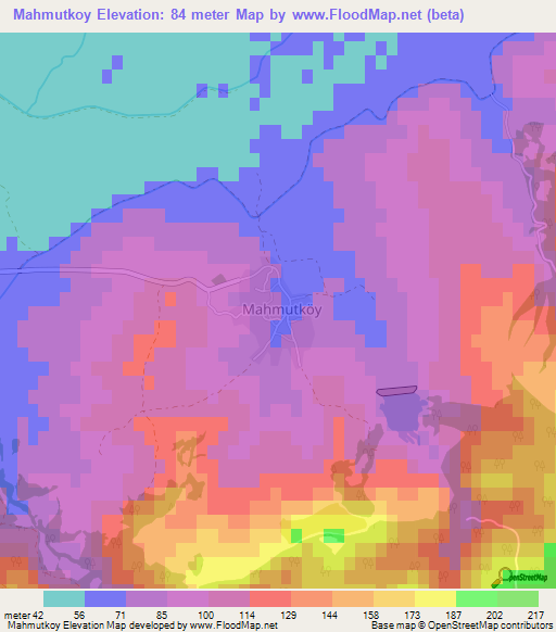 Mahmutkoy,Turkey Elevation Map