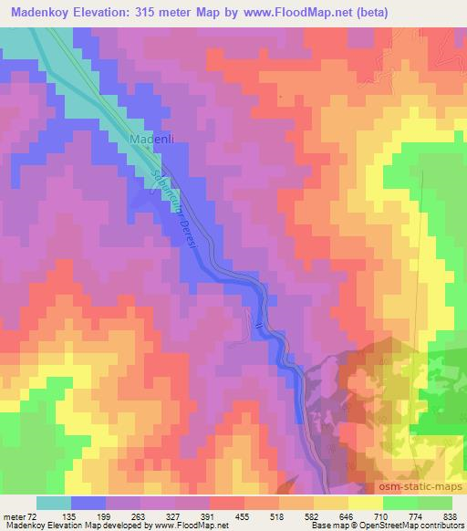 Madenkoy,Turkey Elevation Map