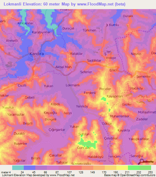 Lokmanli,Turkey Elevation Map