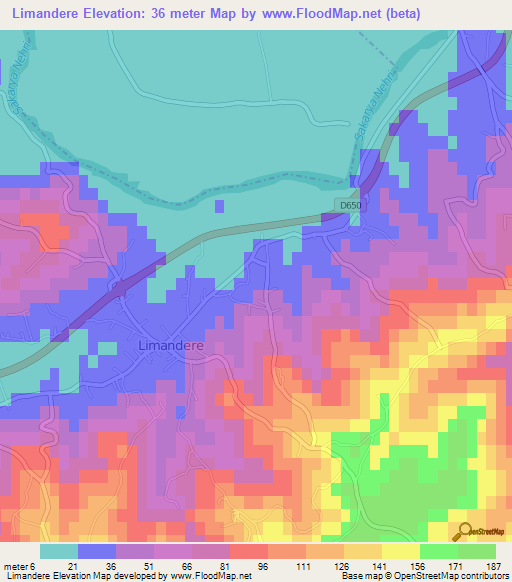 Limandere,Turkey Elevation Map