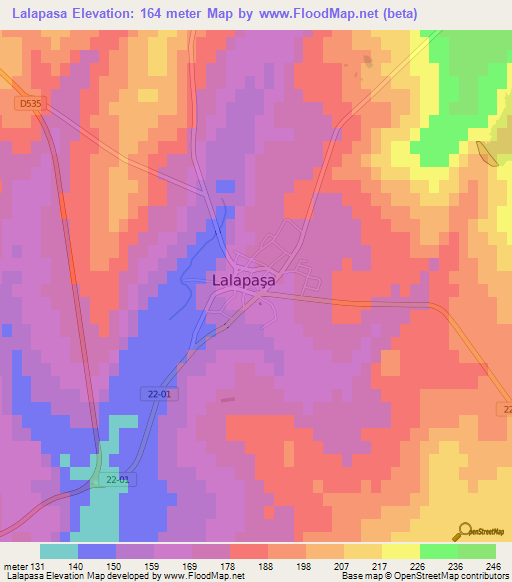 Lalapasa,Turkey Elevation Map