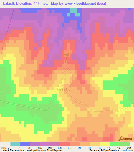 Lalacik,Turkey Elevation Map