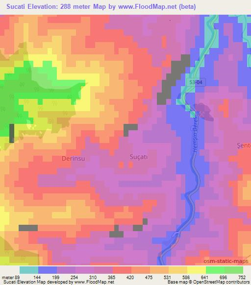 Sucati,Turkey Elevation Map