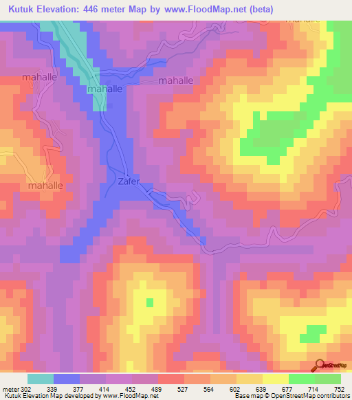 Kutuk,Turkey Elevation Map