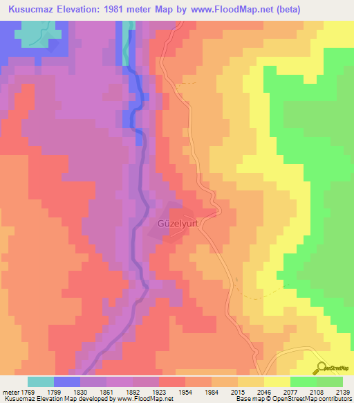 Kusucmaz,Turkey Elevation Map