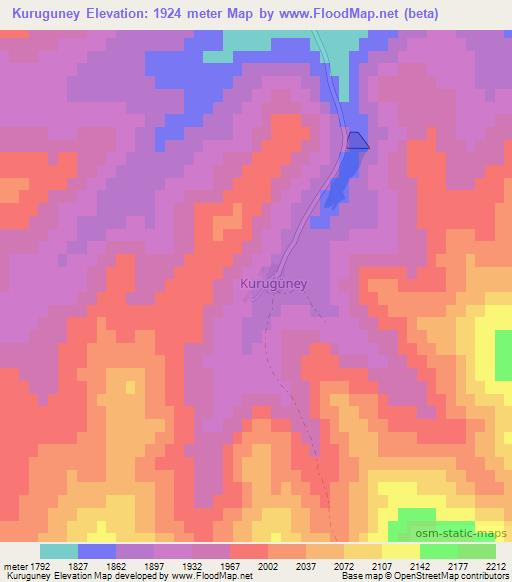 Kuruguney,Turkey Elevation Map