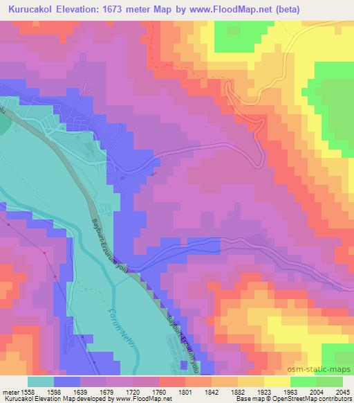 Kurucakol,Turkey Elevation Map