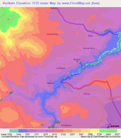 Kurtkale,Turkey Elevation Map