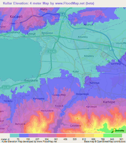 Kullar,Turkey Elevation Map