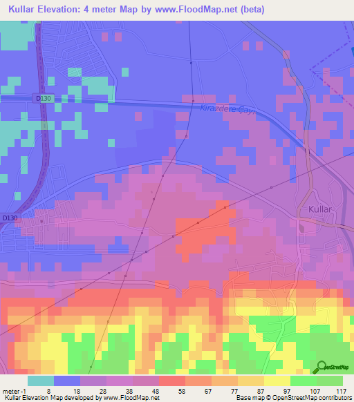 Kullar,Turkey Elevation Map