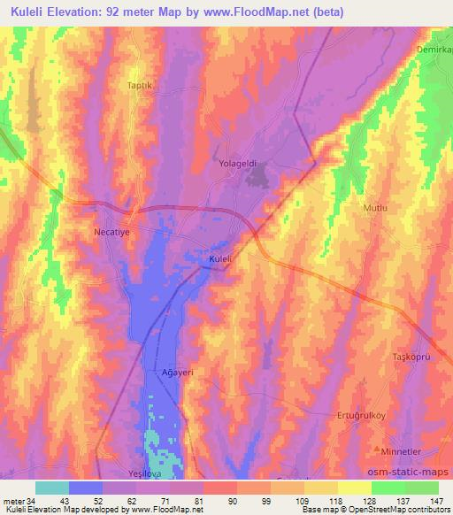 Kuleli,Turkey Elevation Map