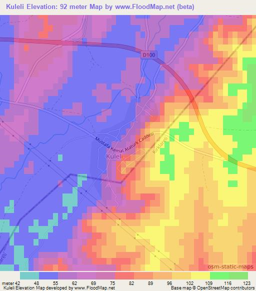 Kuleli,Turkey Elevation Map