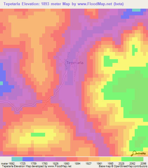 Tepetarla,Turkey Elevation Map