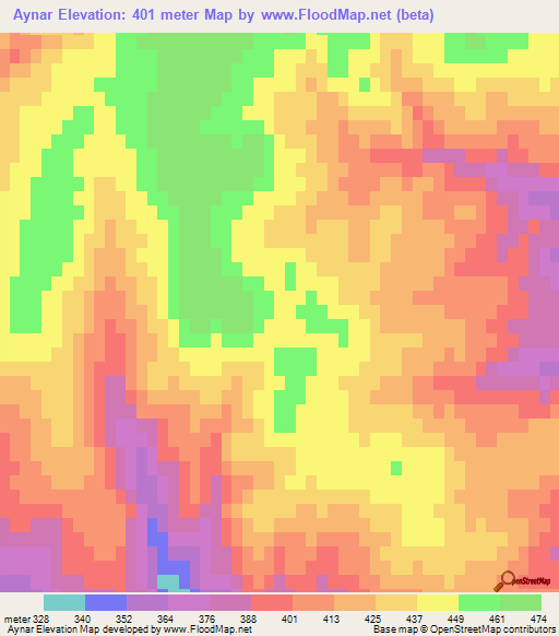 Aynar,Turkey Elevation Map