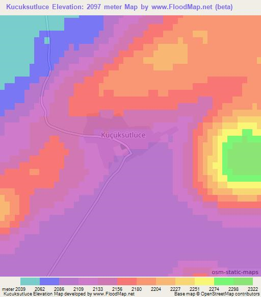 Kucuksutluce,Turkey Elevation Map