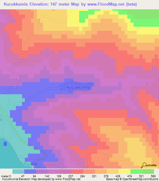 Kucukkumla,Turkey Elevation Map