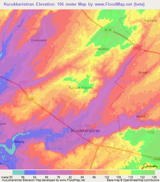 Kucukkaristiran,Turkey Elevation Map