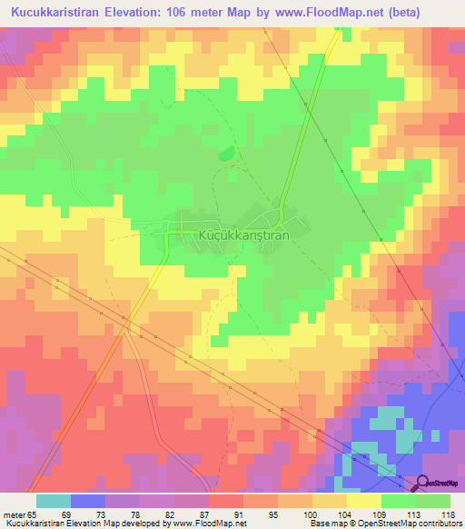 Kucukkaristiran,Turkey Elevation Map