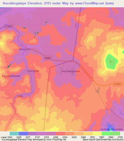 Kucukbogatepe,Turkey Elevation Map