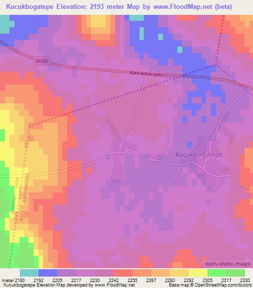 Kucukbogatepe,Turkey Elevation Map