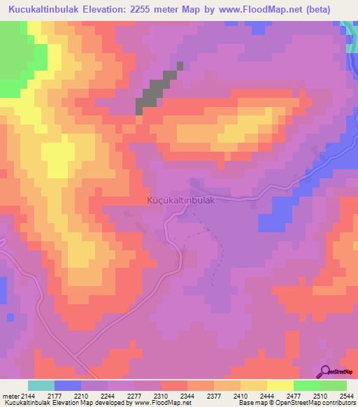 Kucukaltinbulak,Turkey Elevation Map