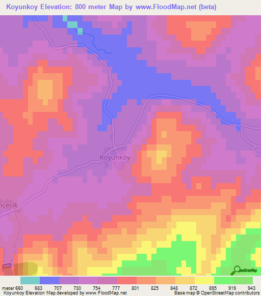 Koyunkoy,Turkey Elevation Map